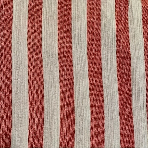 Lulumari Pants Medium White Rayon Red Stripe Lightweight Beach Side Zip Beltloop - Picture 8 of 16